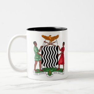 Caneca De Café Em Dois Tons emblema zâmbia