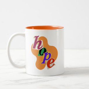 Caneca De Café Em Dois Tons "Embrace esperança e positividade!"