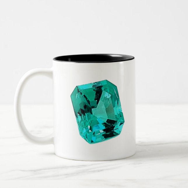 Caneca De Café Em Dois Tons Emerald Gemstone printed on (Esquerda)