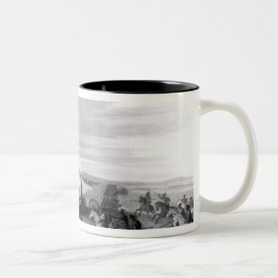 Caneca De Café Em Dois Tons Emigrantes atacados pelos Comanches
