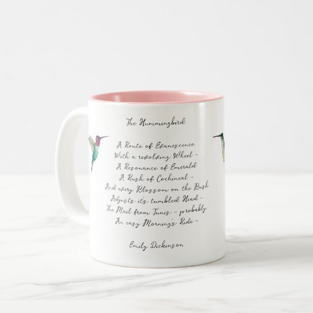 Caneca De Café Em Dois Tons Emily Dickinson Hummingbird (Frente Esquerda)