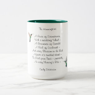 Caneca De Café Em Dois Tons Emily Dickinson Hummingbird - Mug de Café com Doi
