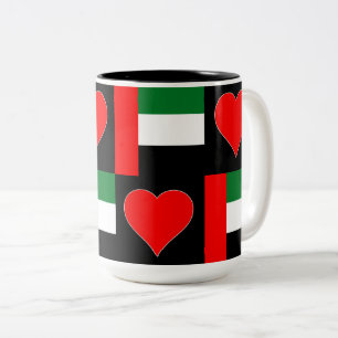 Caneca De Café Em Dois Tons Emirados Árabes Unidos Patriótica Emirados Árabes
