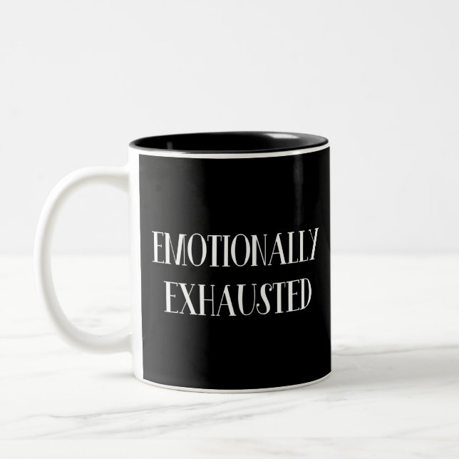 Caneca De Café Em Dois Tons Emocionalmente Esgotado (Esquerda)