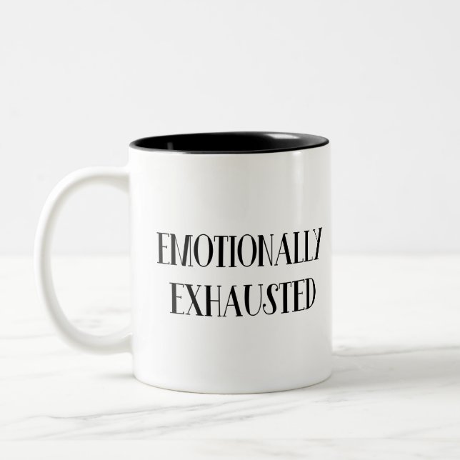 Caneca De Café Em Dois Tons Emocionalmente Esgotado (Esquerda)