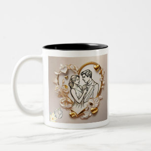 Caneca De Café Em Dois Tons "Emoções Soulful Heart"