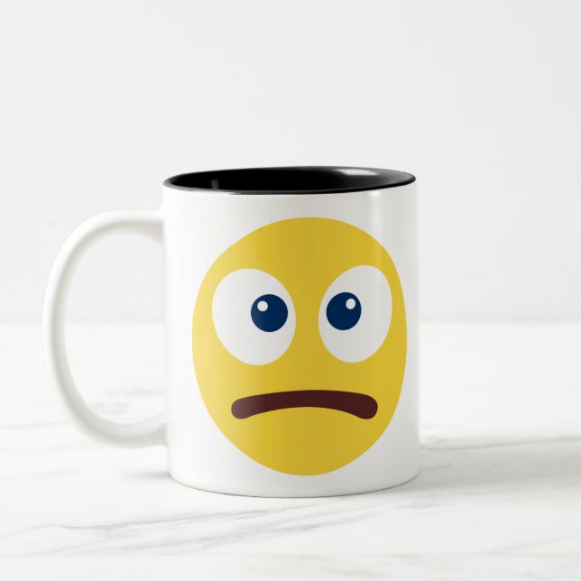 Caneca De Café Em Dois Tons Emoji não divertida (Esquerda)