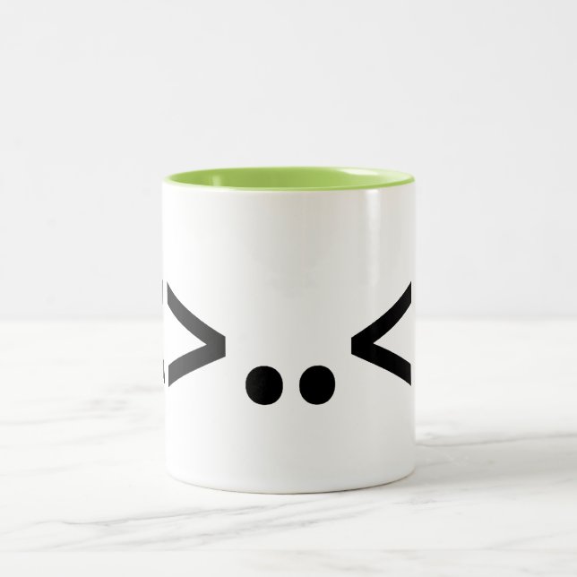 Caneca De Café Em Dois Tons Emoticon Japonês ALIEN (Centro)