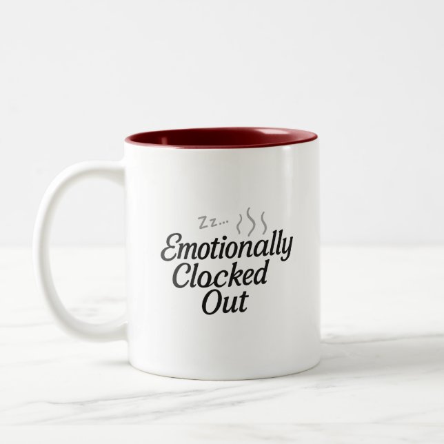 Caneca De Café Em Dois Tons Emotionally Clocked Out Mug (Esquerda)