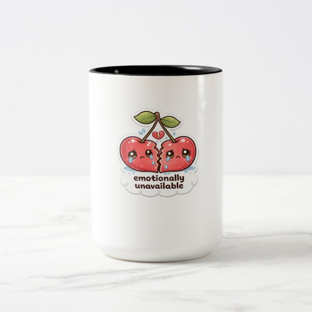 Caneca De Café Em Dois Tons Emotionally Red Cherry Mugs (Centro)