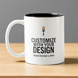Caneca De Café Em Dois Tons Empresa Corporativa de Negócios Minimalista Marca