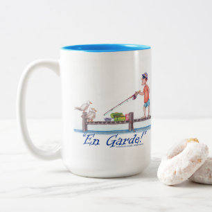 Caneca De Café Em Dois Tons En Garde pescador e gaivotas