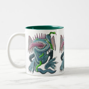 Caneca De Café Em Dois Tons Encantador de Cobra Sapo Dragão