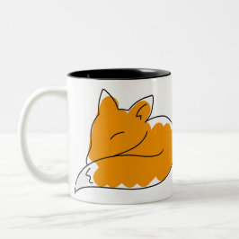 Caneca De Café Em Dois Tons Encantadora De Raposa Dormindo Mug