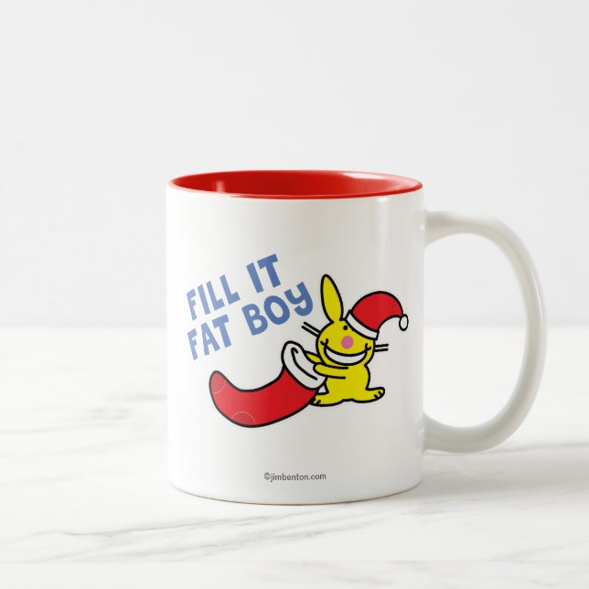 Caneca De Café Em Dois Tons Encha-o menino gordo (Direita)