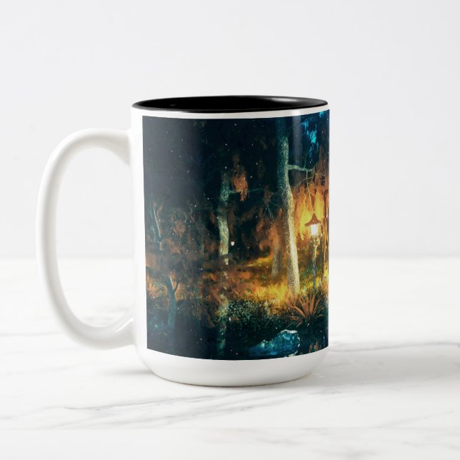 Caneca De Café Em Dois Tons Enchanted Forest Night Mug (Esquerda)