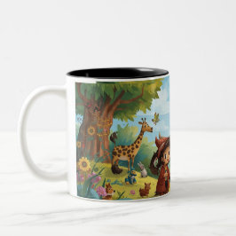 Caneca De Café Em Dois Tons enchanted forest with animals