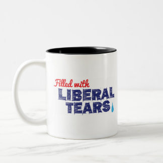 Caneca De Café Em Dois Tons Enchido com os rasgos liberais -- caneca de 2 tons
