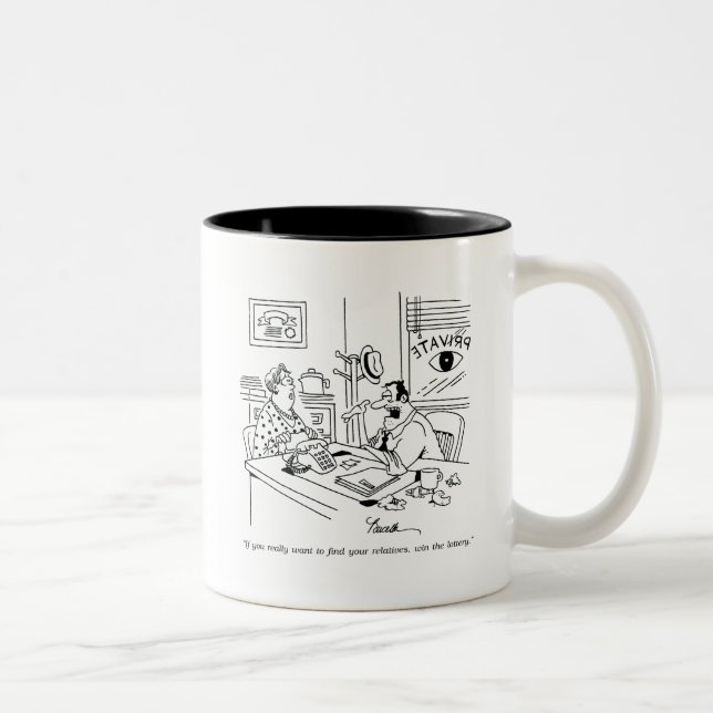 Caneca De Café Em Dois Tons Encontrando Relativos (Direita)