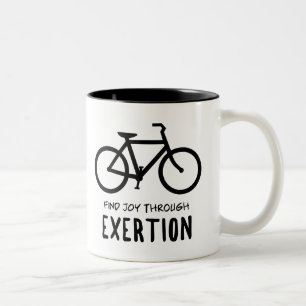 Caneca De Café Em Dois Tons Encontrar Alegria Através do Ciclo de Exerção
