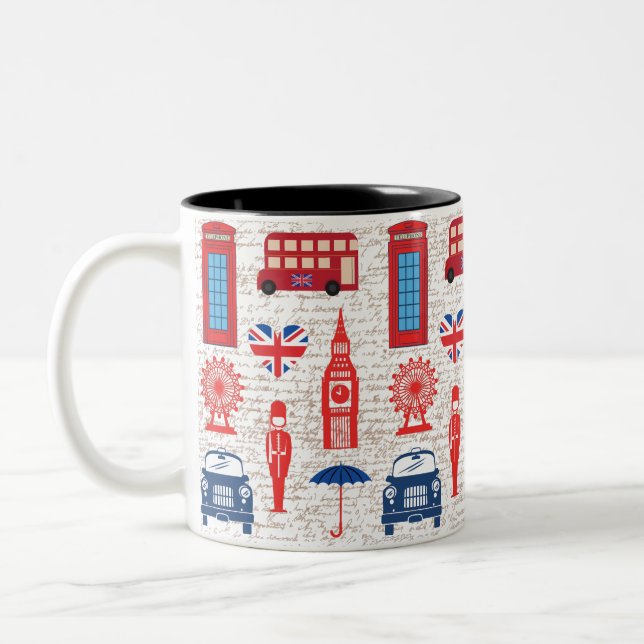 Caneca De Café Em Dois Tons Encontre-me em Londres Mug (Esquerda)