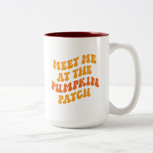 Caneca De Café Em Dois Tons Encontre-Me No Pumpkin Patch