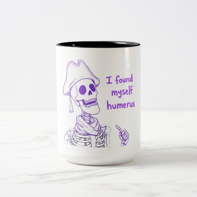 Caneca De Café Em Dois Tons Encontrei-Me Humero - Esqueleto Engraçado (Centro)