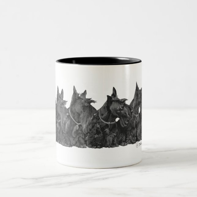 Caneca De Café Em Dois Tons Encontro de Scottish Terrier (Centro)