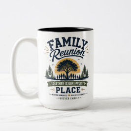 Caneca De Café Em Dois Tons Encontro Familiar Juntos É o Nosso Lugar Favorito