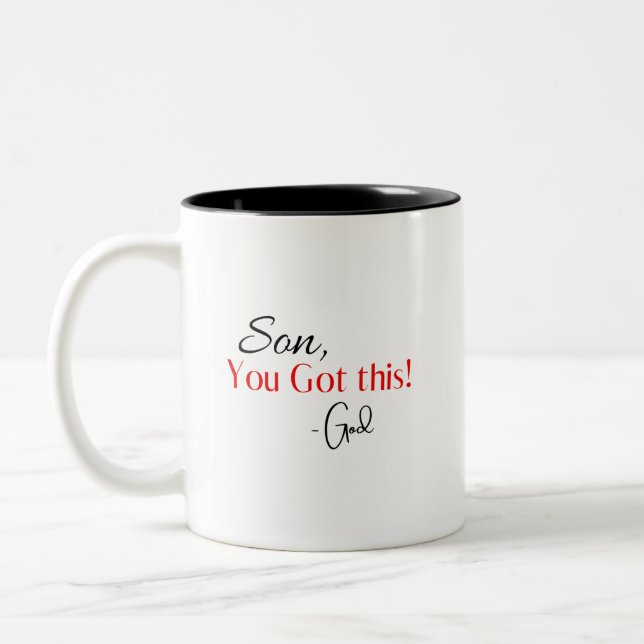 Caneca De Café Em Dois Tons Encorajamento Cristão (Esquerda)