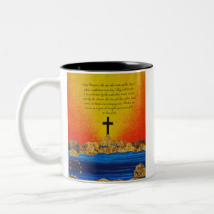 Caneca De Café Em Dois Tons Encorajamento, Fé Coffee Mug