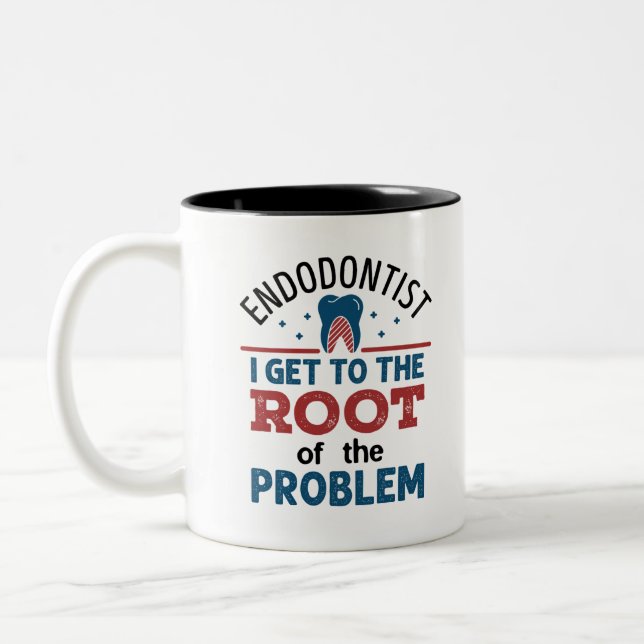 Caneca De Café Em Dois Tons Endodontista Eu Chego à Raiz do Problema (Esquerda)
