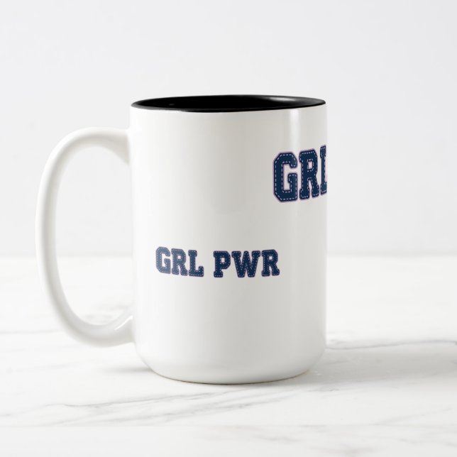 Caneca De Café Em Dois Tons Energia de Menina - GRL PWR (Esquerda)
