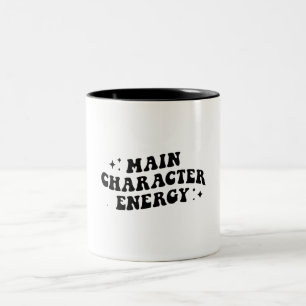 Caneca De Café Em Dois Tons energia de personagem principal