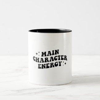 Caneca De Café Em Dois Tons energia de personagem principal