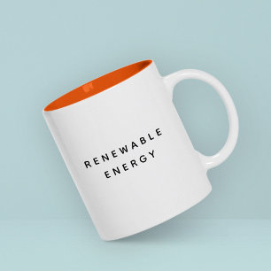 Caneca De Café Em Dois Tons Energia Renovável Citação Divertida e Moderna