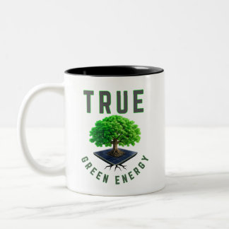 Caneca De Café Em Dois Tons Energia Verde Verdadeira
