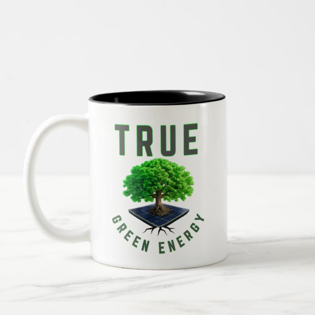 Caneca De Café Em Dois Tons Energia Verde Verdadeira (Esquerda)