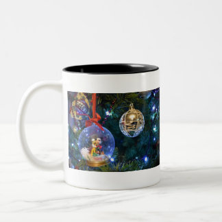 Caneca De Café Em Dois Tons Enfeite de árvore de Natal esfera 2