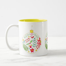 Caneca De Café Em Dois Tons Enfeite de Natal Colorido