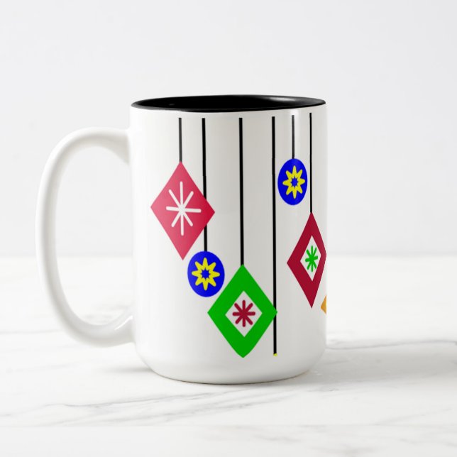 Caneca De Café Em Dois Tons Enfeites de natal (Esquerda)