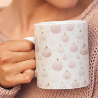 Caneca De Café Em Dois Tons Enfeites de natal Blush Elegantes