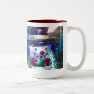 Caneca De Café Em Dois Tons Enfeites de natal Snowman