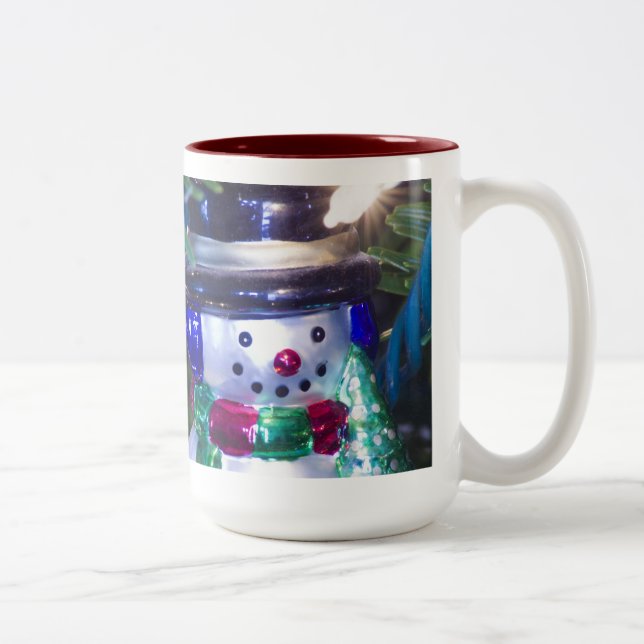 Caneca De Café Em Dois Tons Enfeites de natal Snowman (Direita)