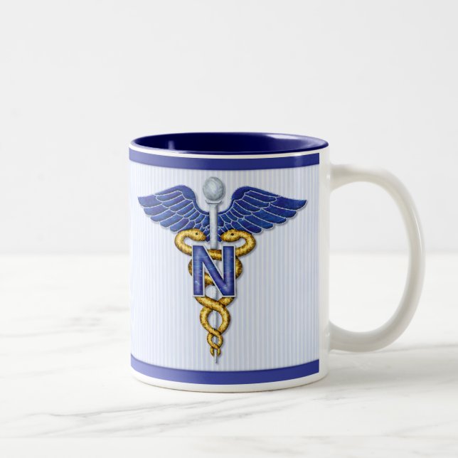 Caneca De Café Em Dois Tons Enfermagem Caduceus (Direita)