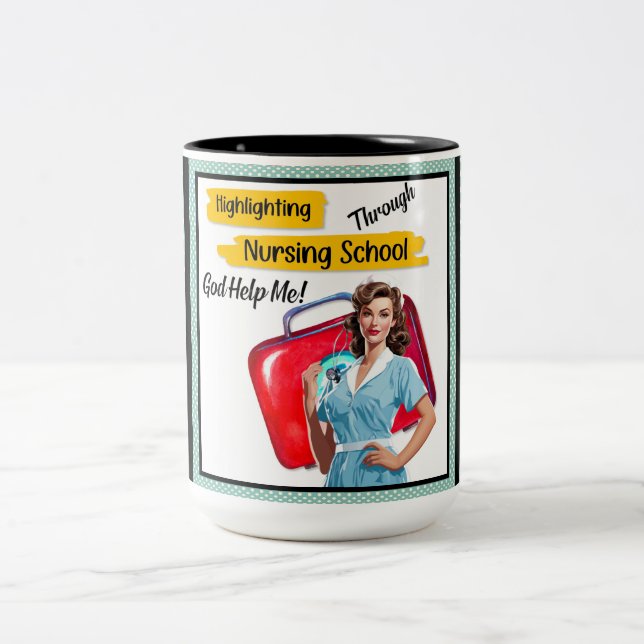 Caneca De Café Em Dois Tons Enfermando Notas_ Bolinhas (Centro)