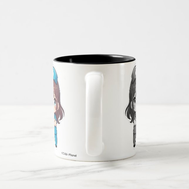 Caneca De Café Em Dois Tons Enfermeira Chibi Original - Calma Profissional (Alça)