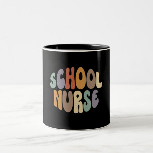 Caneca De Café Em Dois Tons Enfermeira da escola orgulhosa profissão