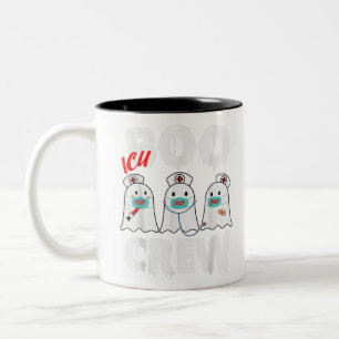 Caneca De Café Em Dois Tons Enfermeira de Dia das Bruxas de Boo Boo