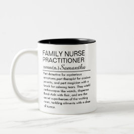 Caneca De Café Em Dois Tons Enfermeira de Família Personalizada Definição
